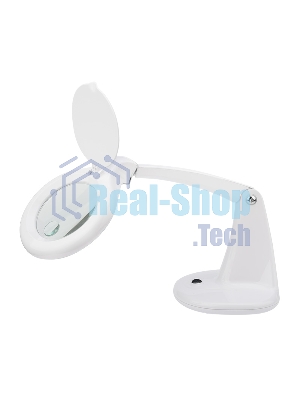 Лупа настольная 3D+12D Rexant с подсветкой 60 LED, белая