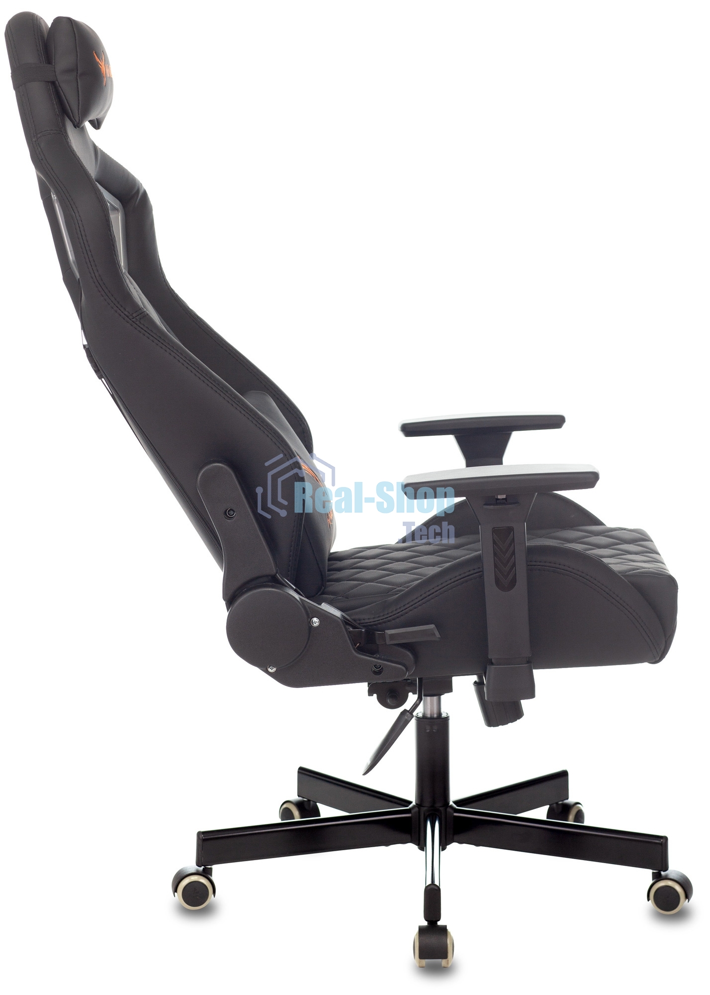 Кресло Knight OUTRIDER черный, экокожа, 120 кг, механизм качания