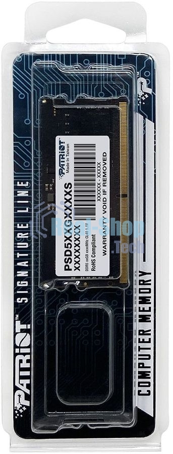 Оперативная память Patriot Signature, DDR5, 16GB (1x16 GB), 5600 MHz, CL46, SO-DIMM
