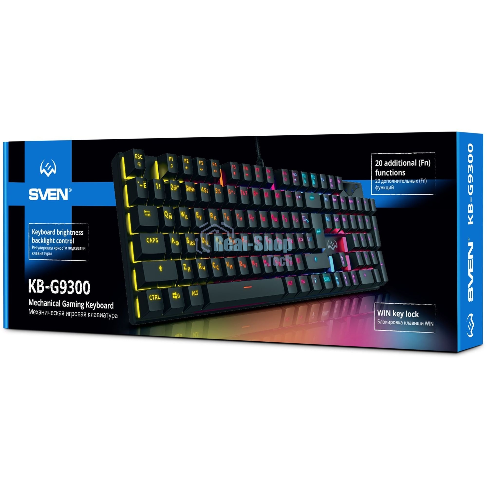 Клавиатура проводная игровая Sven KB-G9300 черная (Outemu Blue switches,104кл., подсветка)