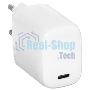 Сетевое зарядное устройство Qumo Energy light PD 20Вт, (модель 0105), USB Type-C PD, + кабель 1м. Type-C на Type-C, белый
