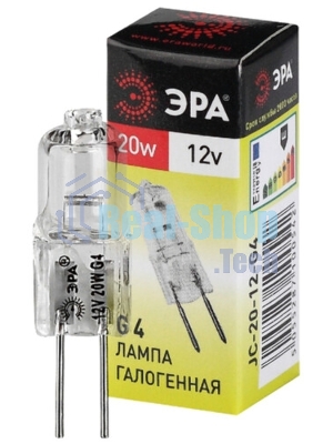 Лампа галогенная ЭРА G4-JC-20W-12V(100/1000/20000)
