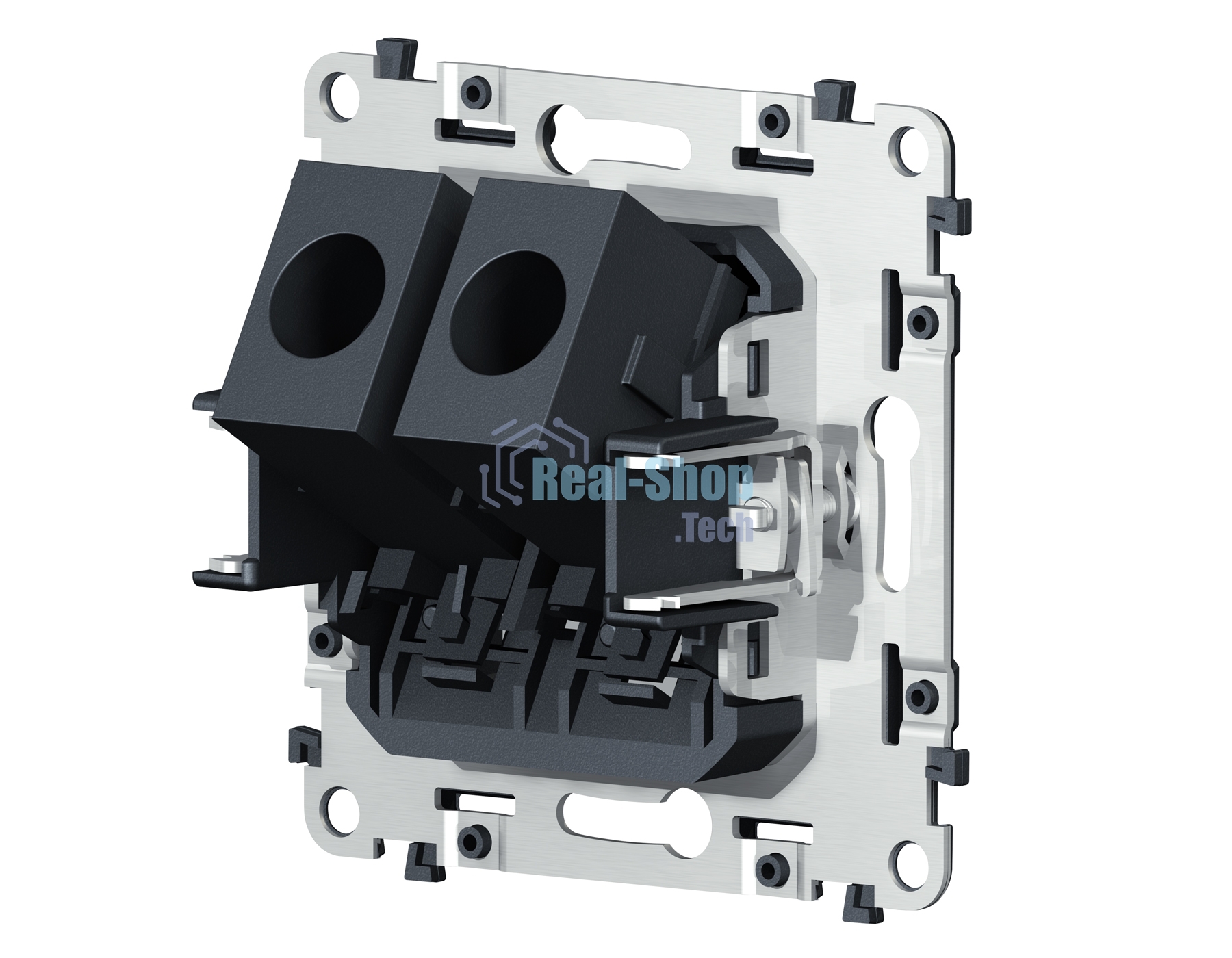 Механизм компьютерной двойной розетки RJ-45 (8P8C) CAT6 с автоматической защитной шторкой QUANT VM189
