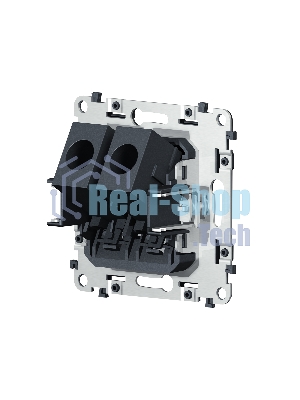 Механизм компьютерной двойной розетки RJ-45 (8P8C) CAT6 с автоматической защитной шторкой QUANT VM189