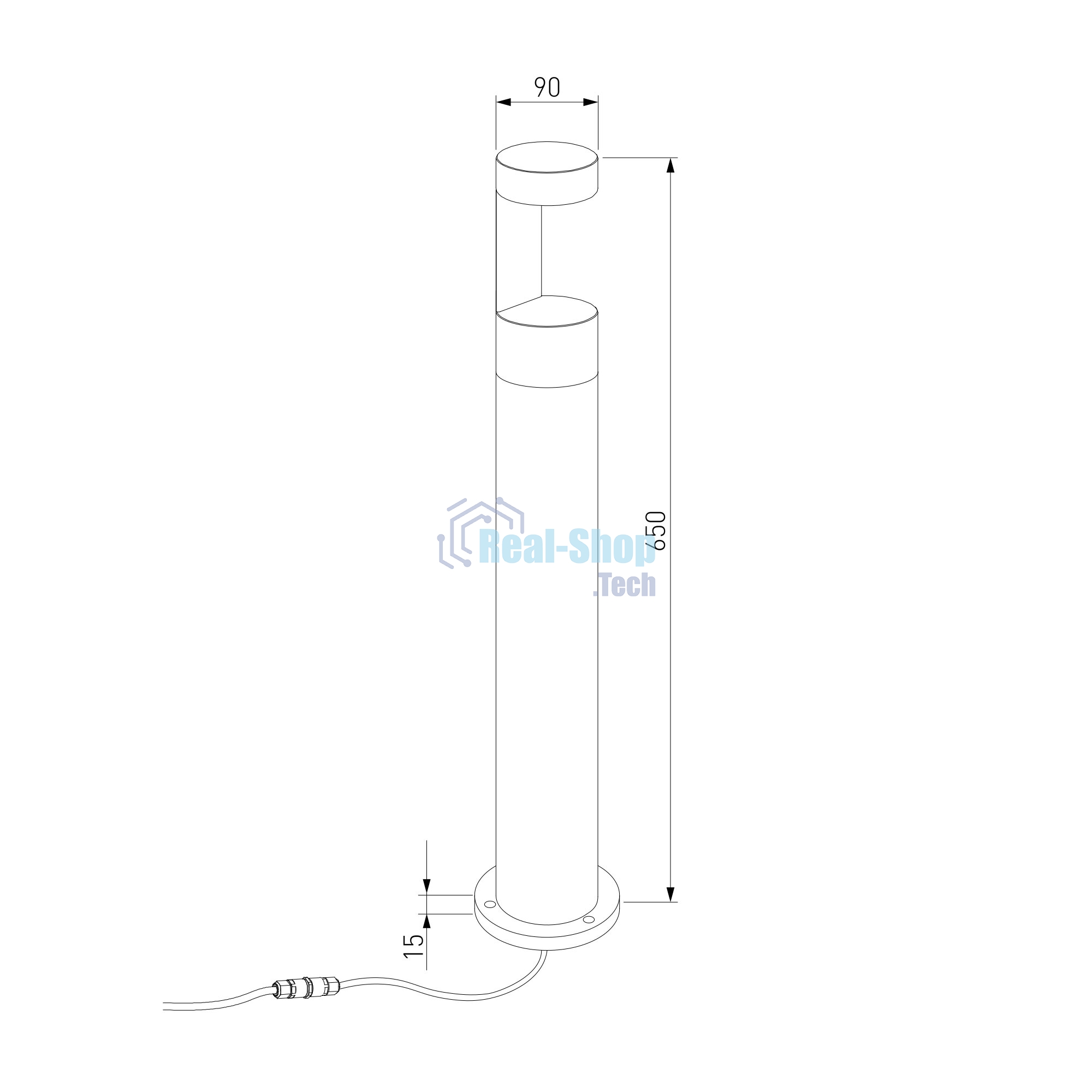 35126/F / Светильник садово-парковый со светодиодами 1640 TECHNO LED Nimbus 3000K серый