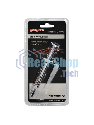 Термопаста ExeGate ETS-6WMK Silver, шприц с лопаткой, 4г