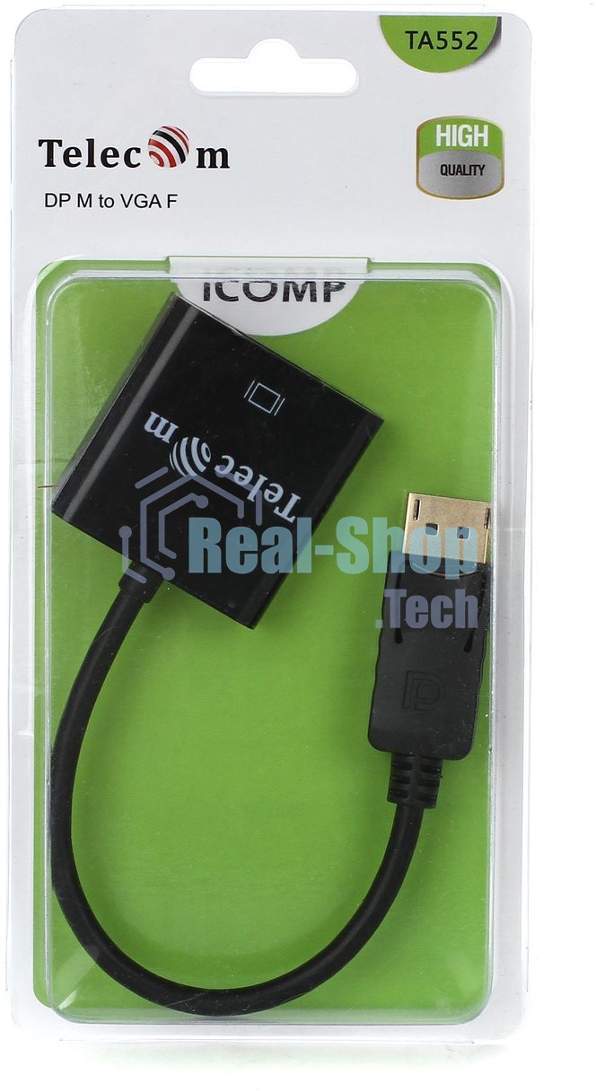 Кабель-переходник DP --> VGA-F 0,2m, Telecom (TA522)