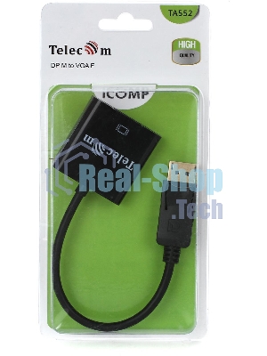 Кабель-переходник DP --> VGA-F 0,2m, Telecom (TA522)