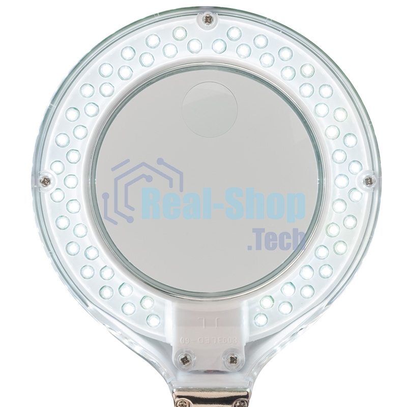 Лупа настольная 3D+12D Rexant с подсветкой 60 LED, белая