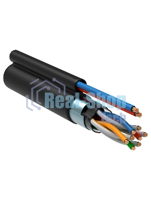 Кабель информационный ITK LC3-C5E04-379 кат.5е F/UTP общий экран 2X2X24AWG LDPE внешний 305м черный