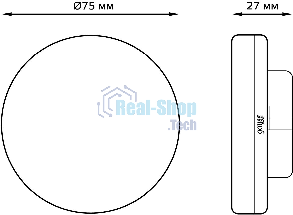 Лампа светодиодная Gauss Basic 10849262 5.5Вт цок.: GX53 таблетка 180B 4100K св. свеч. белый. нейт. (упак.: 10 шт)