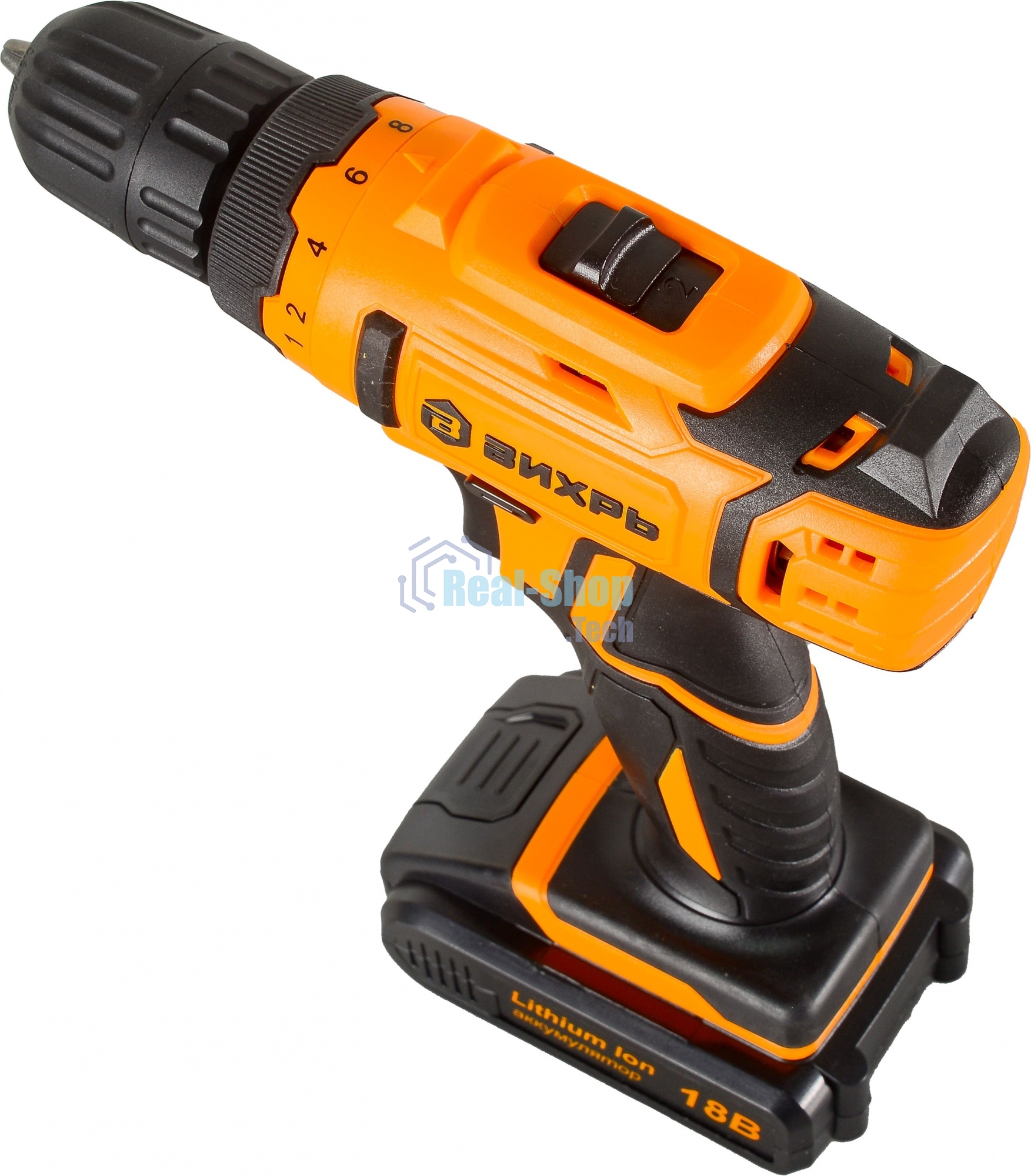 Дрель-шуруповерт аккумуляторная Вихрь ДА-18Л-2К/Б 72/14/22, Аккумуляторная, 18В, 2 АКБ, Кейс