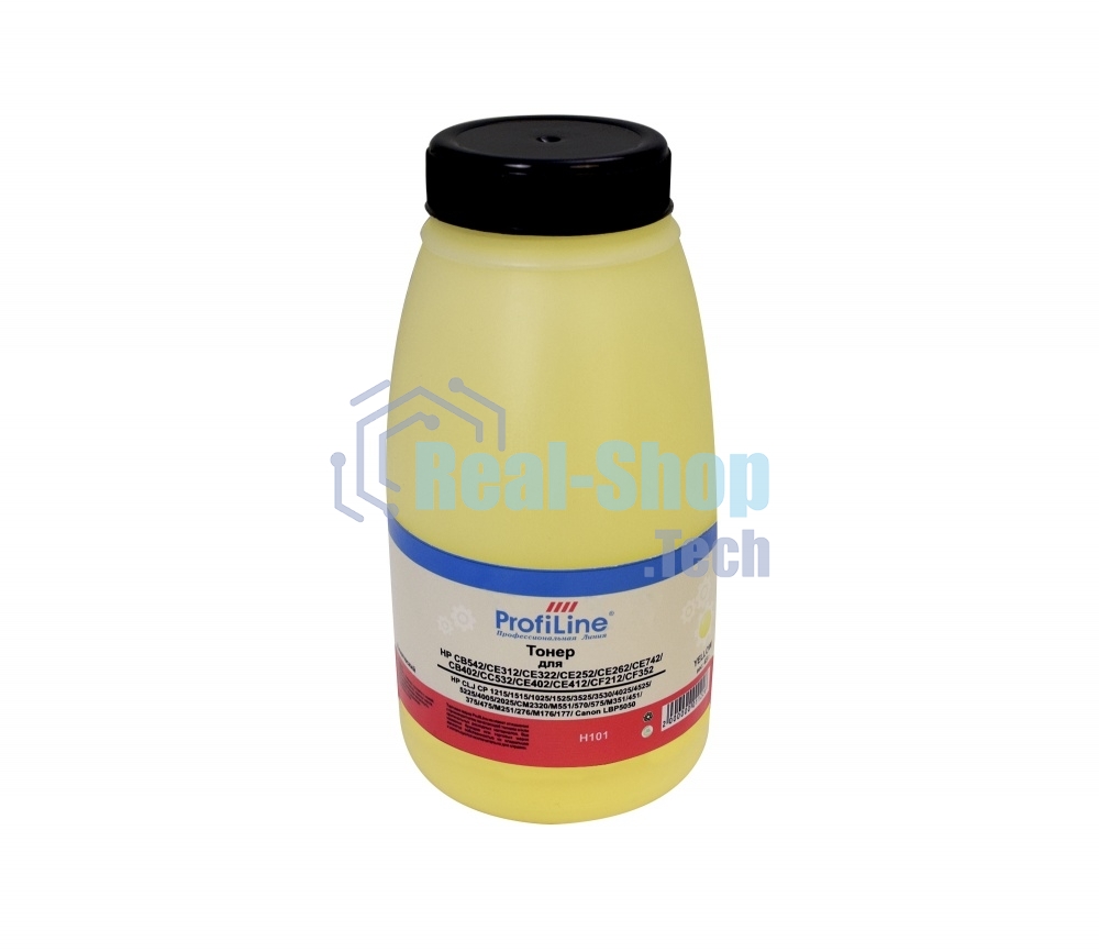 Тонер ProfiLine PL-CB542/CE312/CE322/CE252/CE262/CE742/CB402/CC532/CE402/CE412/CF212/CF352 для HP CLJ CP 1215/1515/1025/1525/3525/4025/5225/4005/2025/M551/351/251/176/Canon LBP5050 Yellow 45 гр (H101) Фасовка РФ (химический)