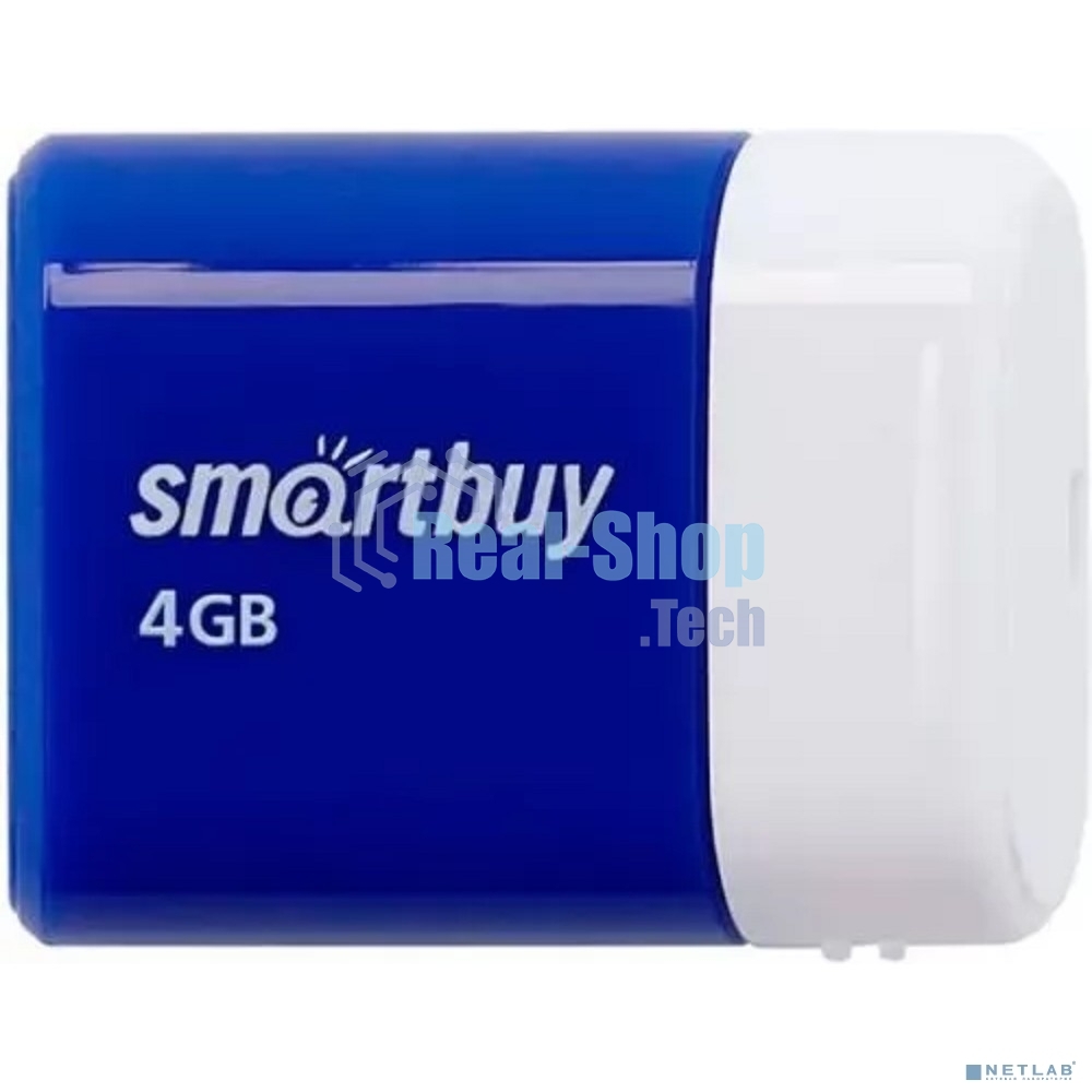 Флешка USB SmartBuy LARA Blue (SB4 GbLara-B), 4Gb, USB 2.0, R/W 15/5, синий/белый