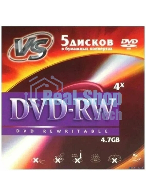 Диски VS DVD-RW 4,7 GB 4x конверт/5