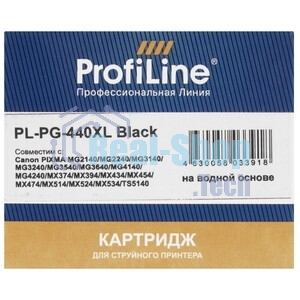 Картридж струйный ProfiLine PL-PG-440XL для принтеров Canon PIXMA MG2140/MG2240/MG3140/MG3240/MG3540/MG3640/MG4140/MG4240/MX374/MX394/MX434/MX454/MX474/MX514/MX524/MX534 с чернилами Black