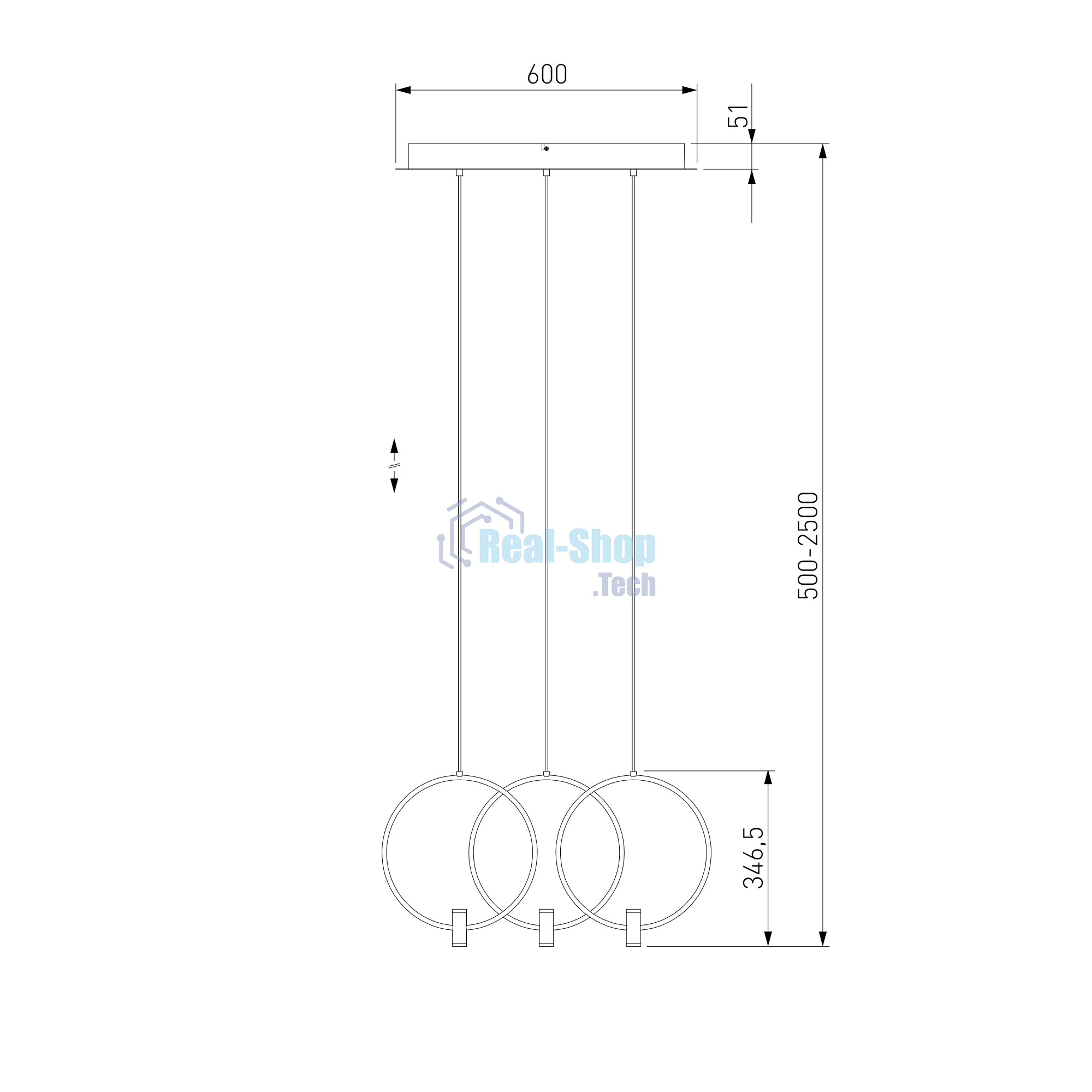 50257/3 LED/ подвесной светильник/ черный