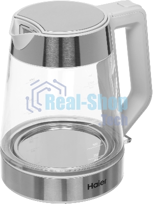 Чайник электрический Haier HK-500 1.7л. 2200Вт серый/белый корпус: стекло/пластик (TD0029955RU)