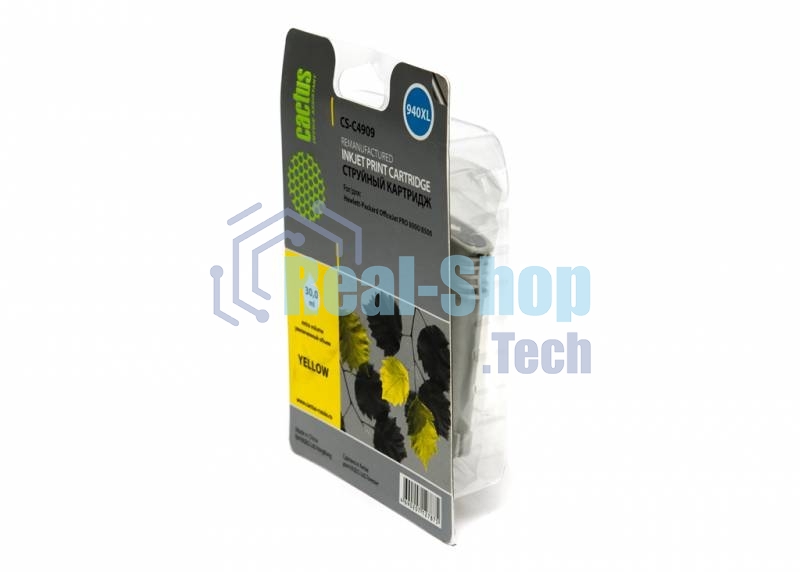 Картридж струйный Cactus CS-C4909 №940 желтый (30 мл) для HP OfficeJet PRO 8000/8500
