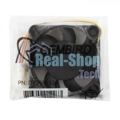 Вентилятор для корпуса Gembird D40SM-12A черный, 40 мм, 6000 об/мин, 25 дБ, 3 pin