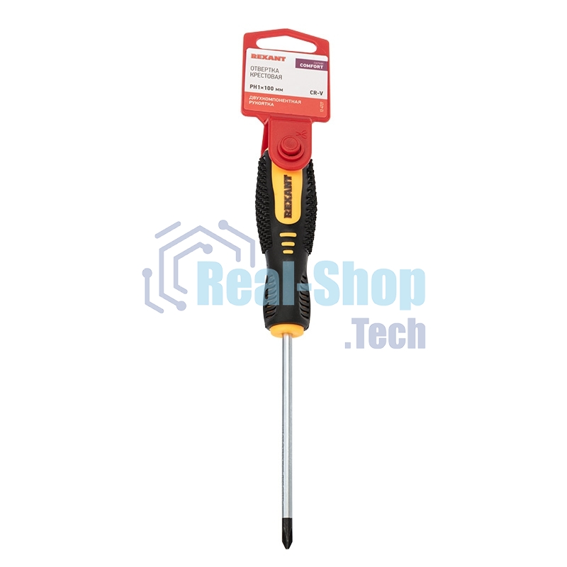 Отвертка крестовая Rexant PH 1х100мм двухкомпонентная рукоятка