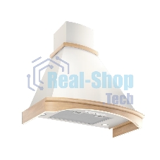 Вытяжка каминная Elikor Ротонда 90П-1000-П3Д бежевый/дуб, 90 см, 1000 куб. м/ч, 56 дБ