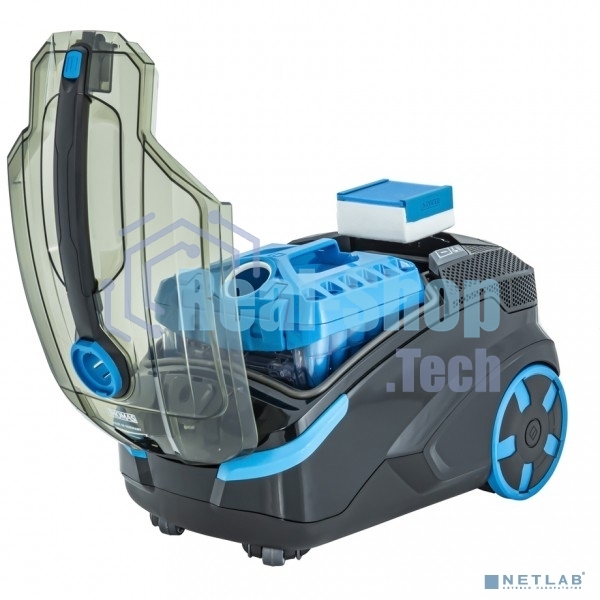 Моющий пылесос Thomas DryBOX Amfibia черный/голубой, 325/1700 Вт, уборка влажная/сухая/сбор жидкости, пылесборник контейнер 2.6 л