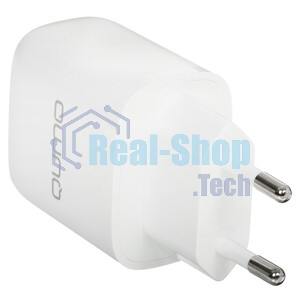 Сетевое зарядное устройство Qumo Energy light PD 20Вт, (модель 0105), USB Type-C PD, + кабель 1м. Type-C на Type-C, белый
