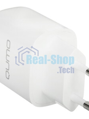Сетевое зарядное устройство Qumo Energy light PD 20Вт, (модель 0105), USB Type-C PD, + кабель 1м. Type-C на Type-C, белый
