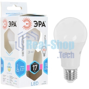 Лампа светодиодная ЭРА STD LED A60-17W-840-E27 17 Вт груша нейтральный белый свет