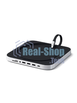 USB док станция с подставкой Satechi Mac Mini Stand & Hub для Mac Mini. Порты: 1x USB-C, 3 x USB, 3,5мм AUX, SD, microSD