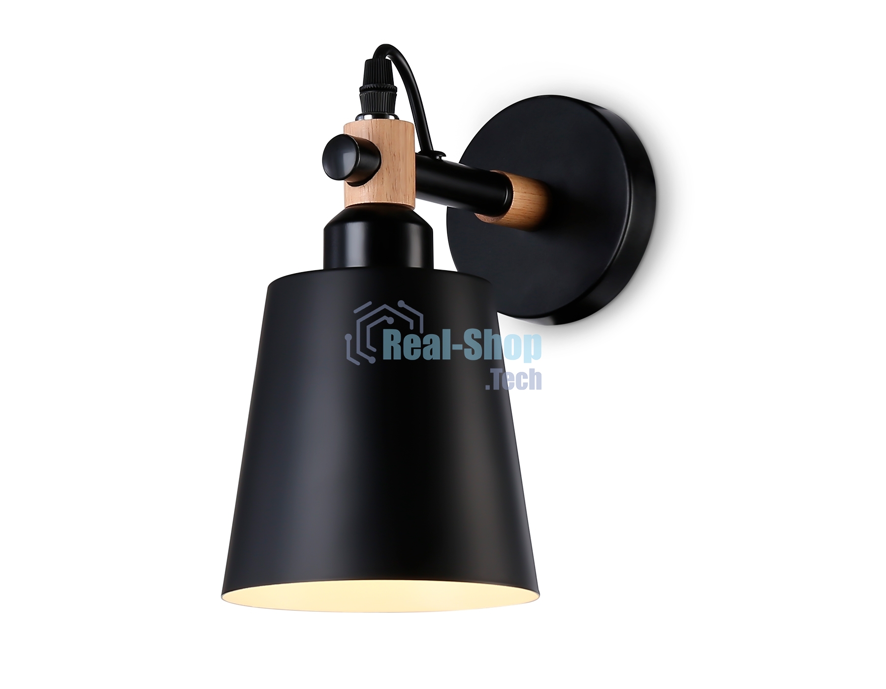 Светильник Ambrella light TR82213 BK/LW черный/светлое дерево E27 max 40W 230*130*190