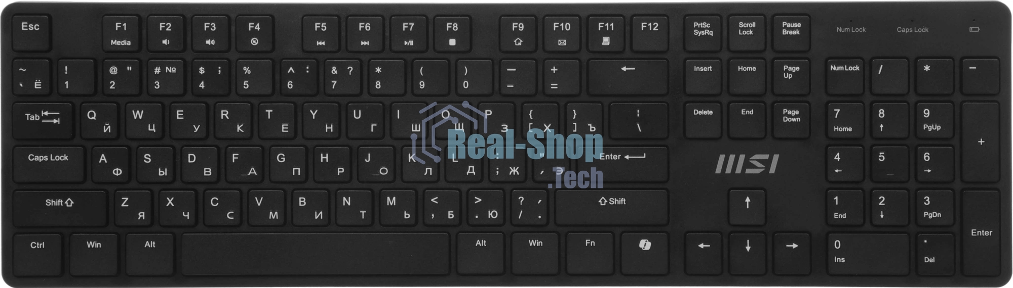 Комплект клавиатура+мышь MSI K200 Combo MS-8ZA4 беспроводной, USB, 1600 DPI, чёрный