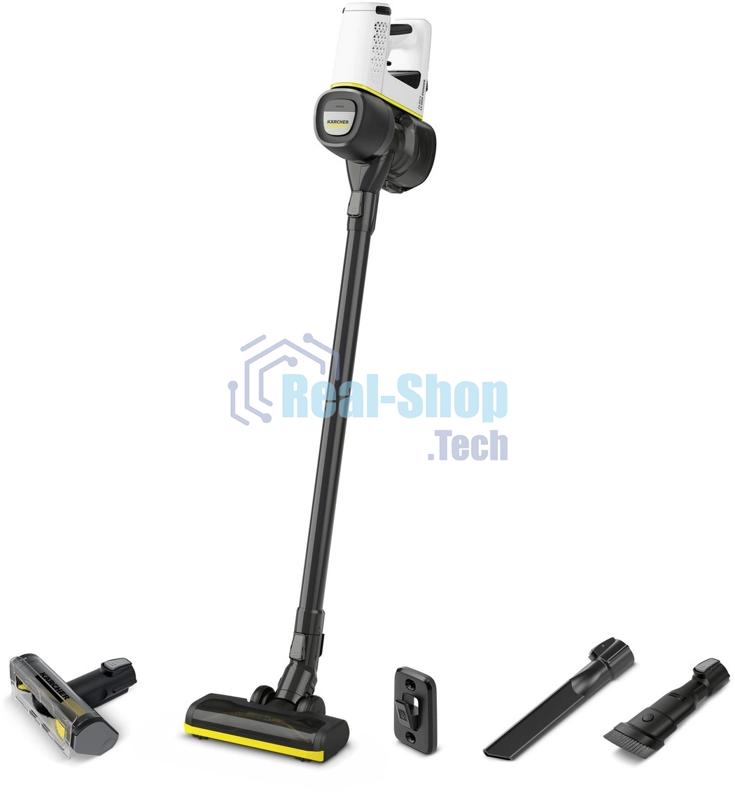 Пылесос вертикальный Karcher VC 4 Cordless myHome Pet черный/белый, питание от аккумулятора, 140 Вт, уборка сухая, пылесборник 0.65 л