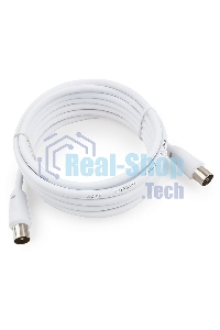 Кабель телевизионный Cablexpert CCV-515-W-3M, Coaxial M/F, белый, 3м