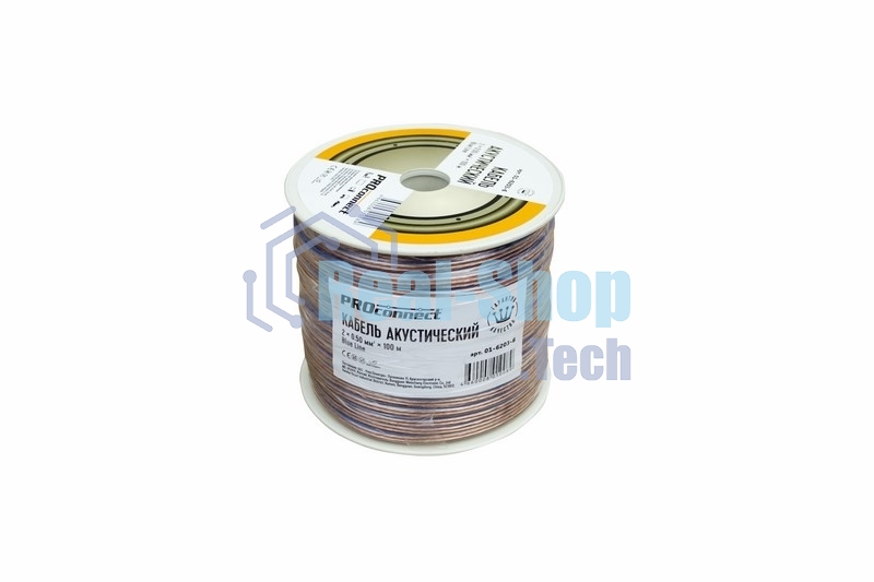 Кабель акустический PROconnect 2х0,50 мм², прозрачный BLUELINE, бухта 100 м