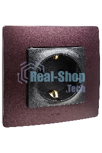 Механизм розетки 1-м СП Etika 2К+З 16А защ. шторки с заземл. винт. зажимы антрацит Legrand 672622