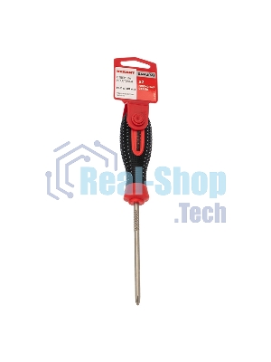 Отвертка крестовая Rexant PH 1х100 мм, трехкомпонентная рукоятка, сталь S2