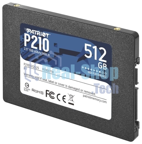 Накопитель SSD Patriot P210, 512Gb, SATA III, 2.5