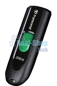 Флешка USB Transcend JetFlash 790С (TS256GJF790C), 256Gb, USB 3.0 Type-C, R/W 90/60, черный/зеленый