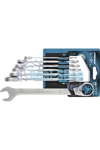 Набор ключей комбинированных Gross 14859 трещоточных, СRV, 7 шт -8 19 мм