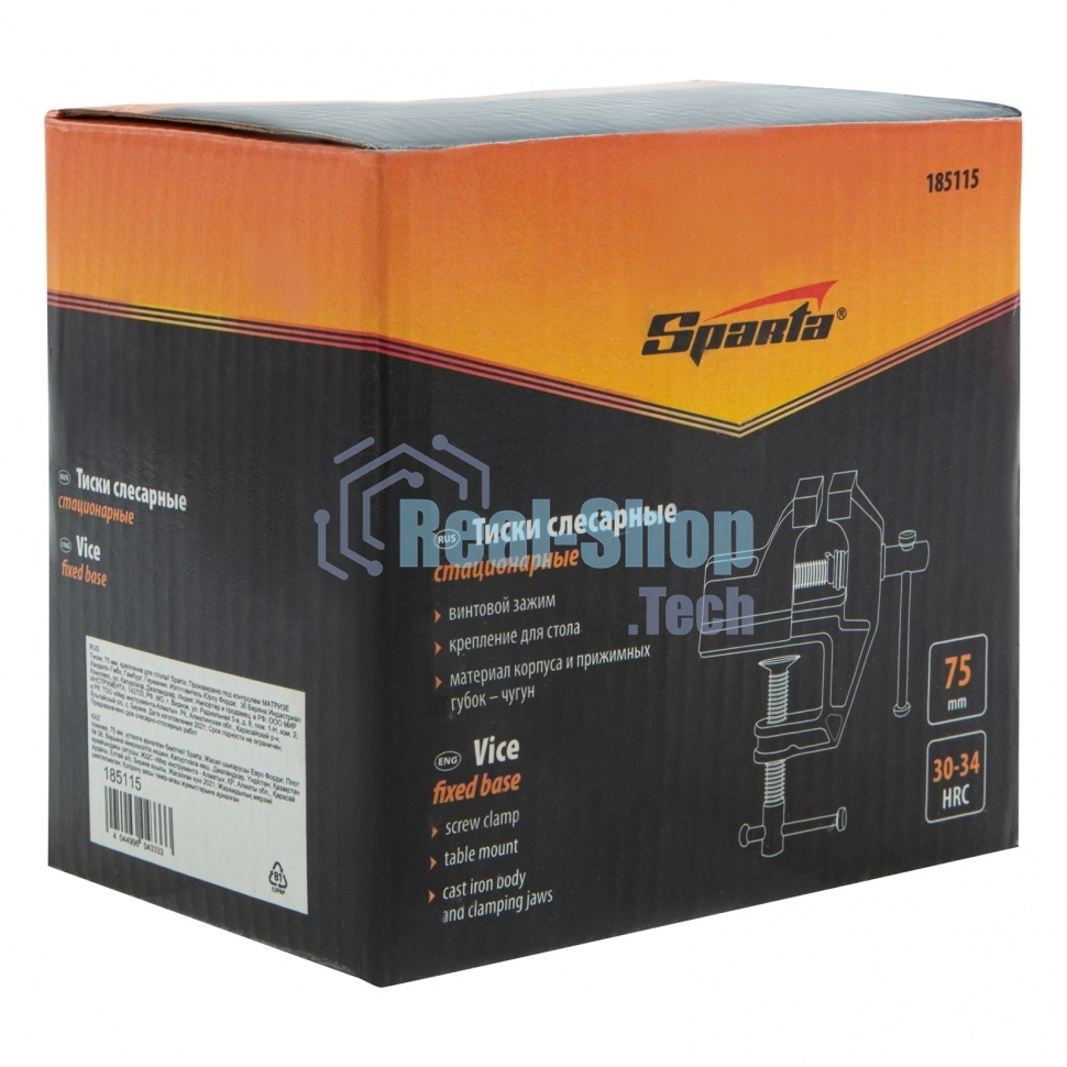 Тиски Sparta 75 мм, крепление для стола