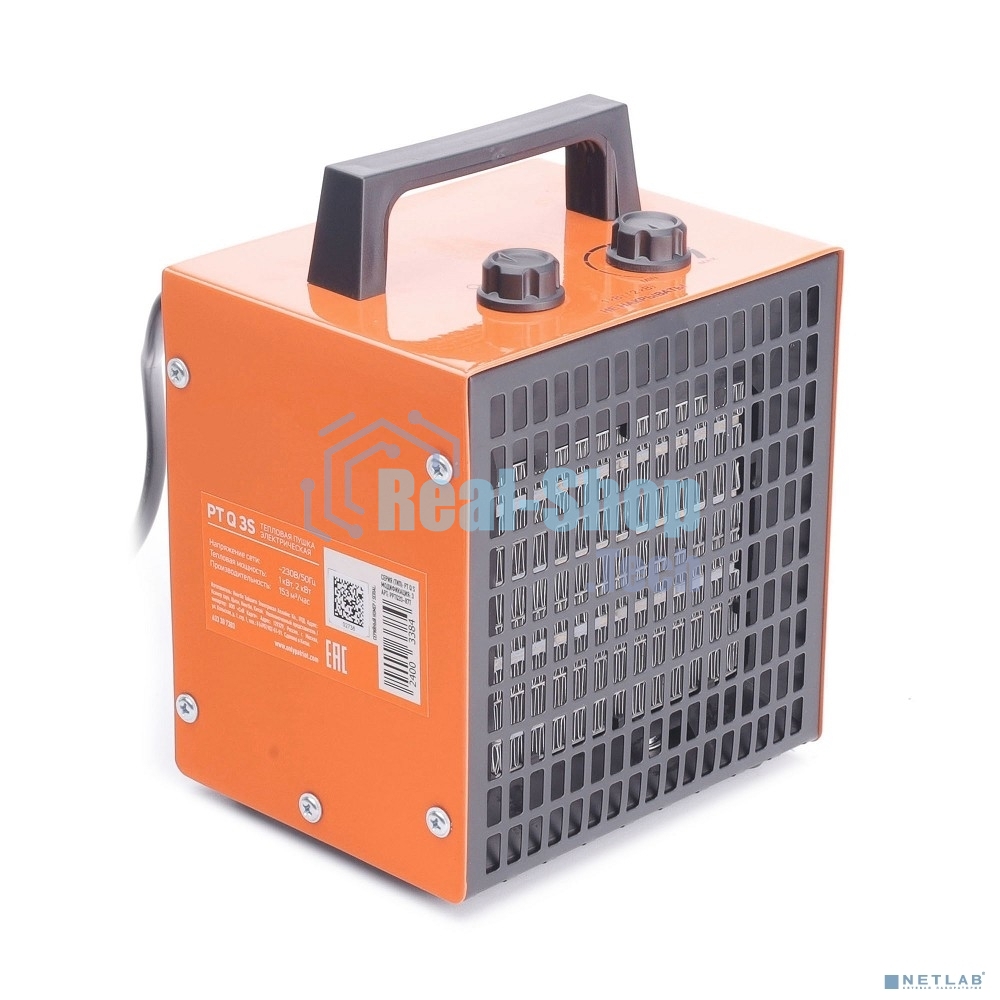 Тепловентилятор электрический Patriot PT Q 3S, оранжевый/черный, 2000 Вт, 25 м2, термостат