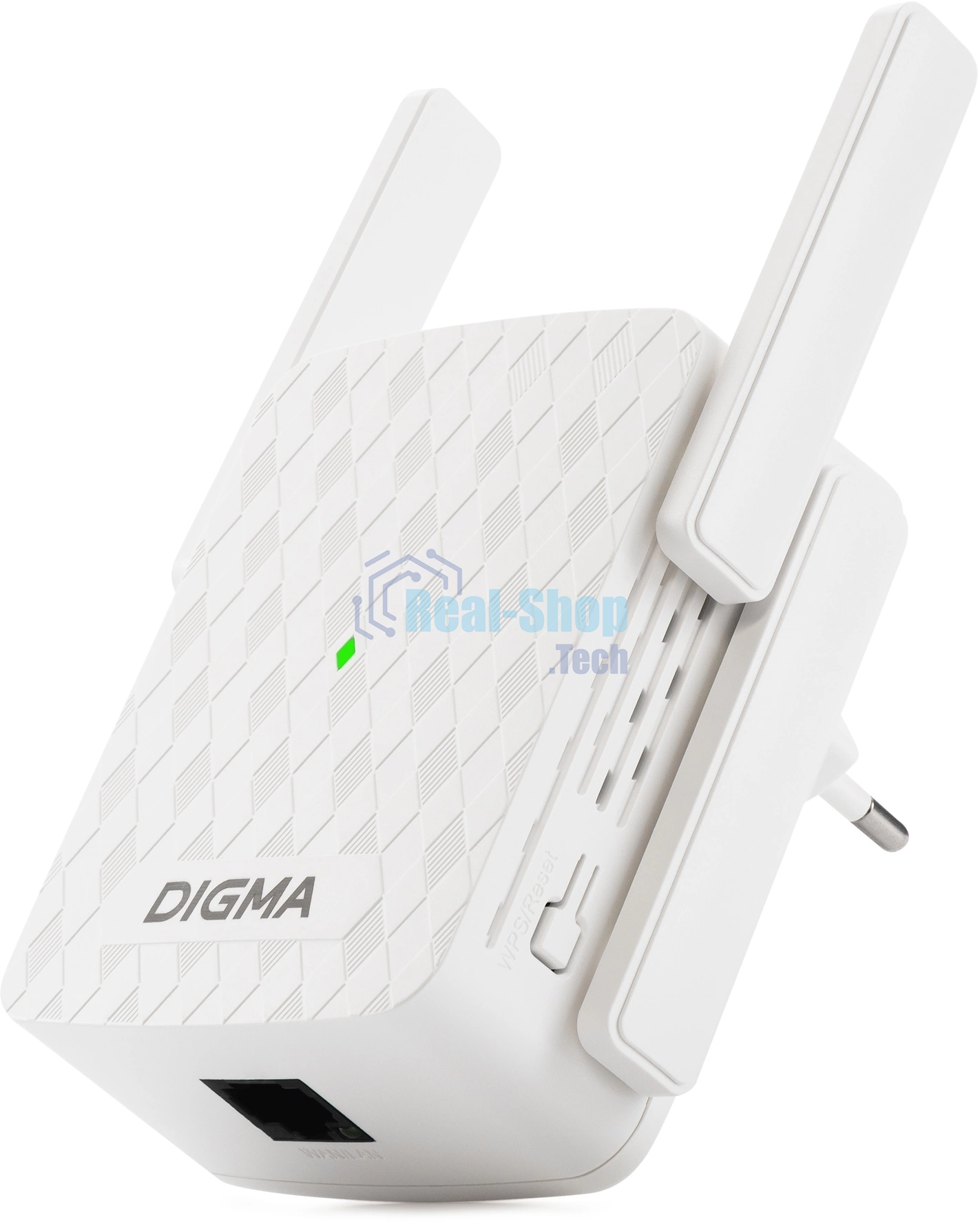 Повторитель беспроводного сигнала Digma D-WR310 (D-WR310V2) N300 Wi-Fi белый