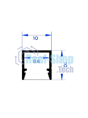 Алюминиевый профиль Ambrella light GP1650BK черный 2000*10*10