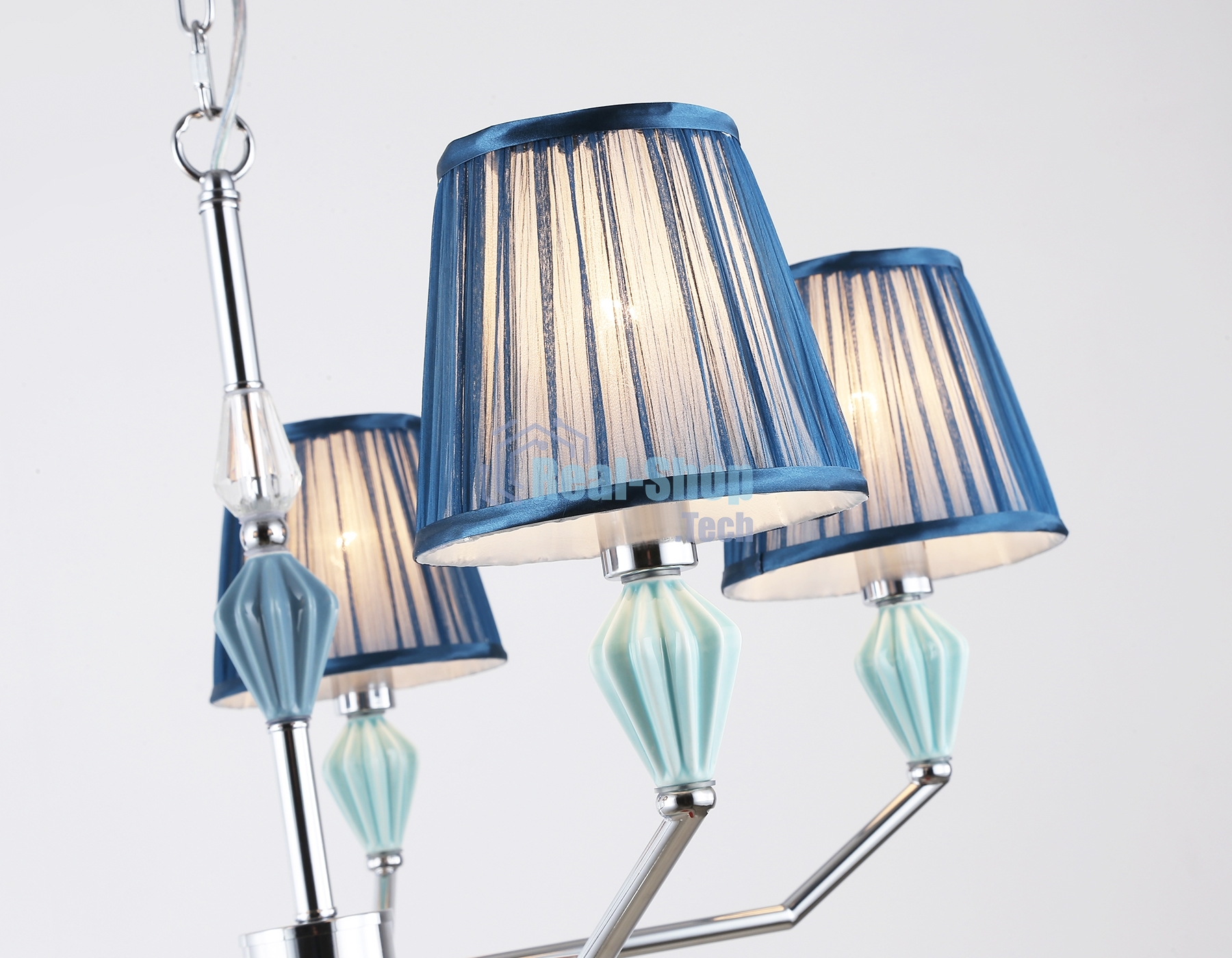 Люстра Ambrella light LH75061/5 CH/DB хром/темно синий E14/5 max 40W D690*810