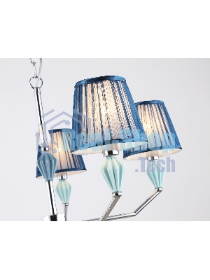 Люстра Ambrella light LH75061/5 CH/DB хром/темно синий E14/5 max 40W D690*810