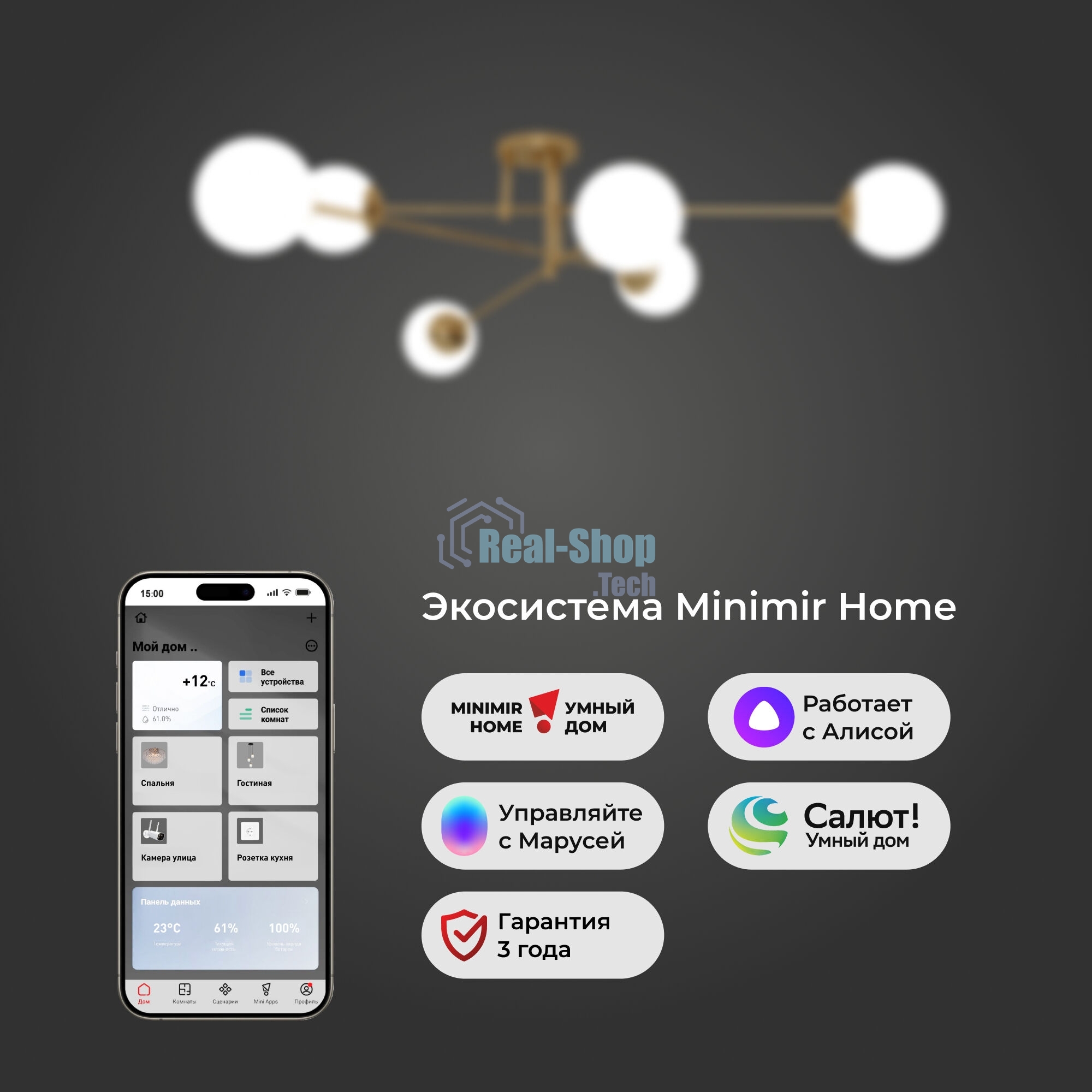 30181/6 /потолочный светильник/латунь Smart