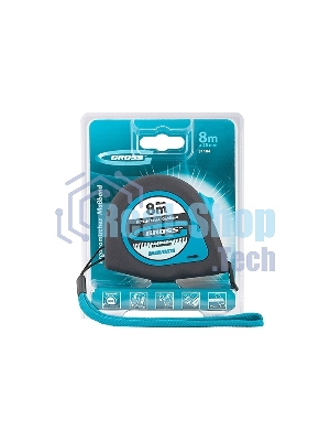 Рулетка Gross 31104 ''ergonomisch'' 8 м x 25 мм магнитный обрезиненный зацеп