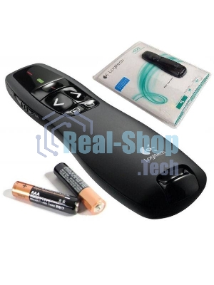 Презентер беспроводной Logitech R400 черный, радиоканал, USB, кнопки - 5